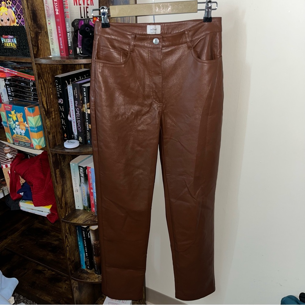 Wilfred Chestnut Faux Leather Pants